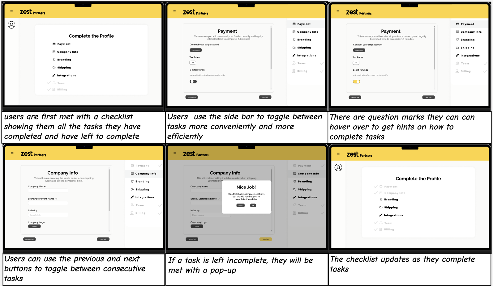Hi-Fi wireframes